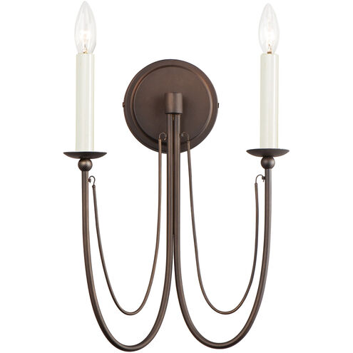Plumette 2 Light 12 inch Chestnut Bronze Wall Sconce Wall Light