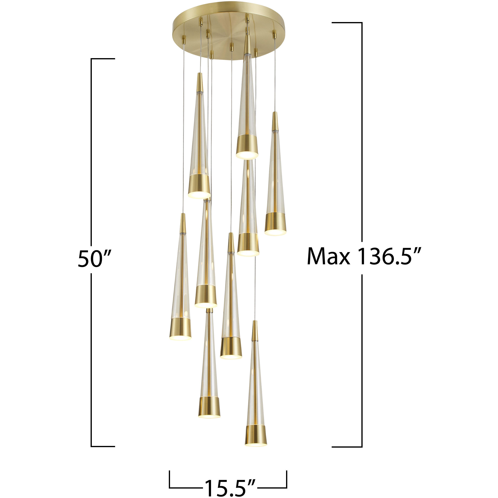 Sunnyvale LED 15.5 inch Brass Down Pendant Ceiling Light