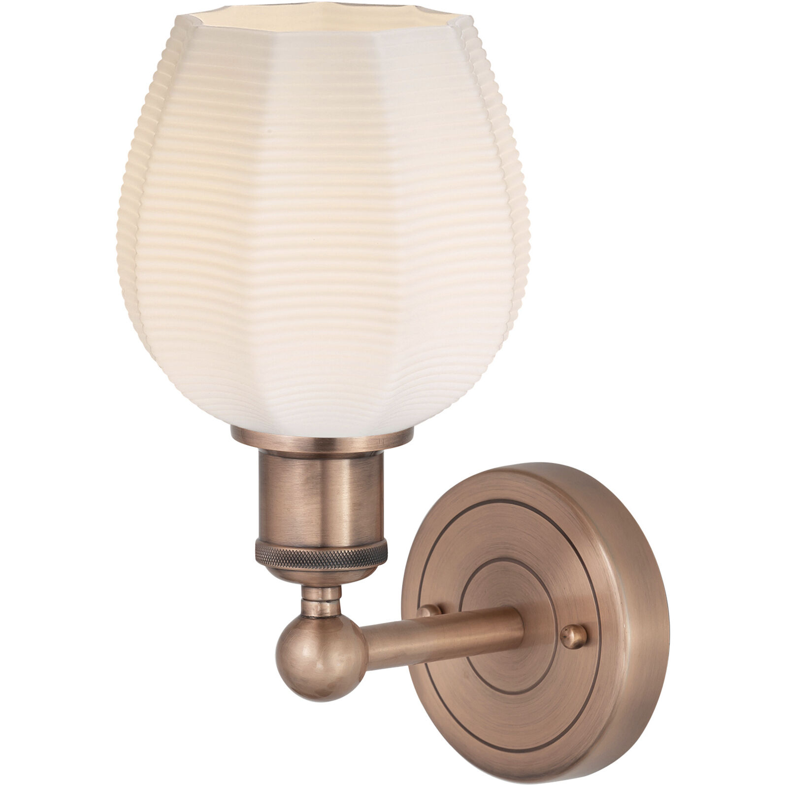 Norfolk Sconce Wall Light in Antique Copper, Matte White