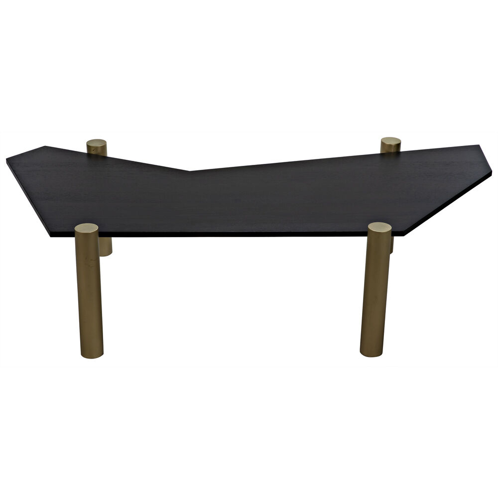Tabu 70 X 33 inch Ebony Walnut and Antique Brass Coffee Table