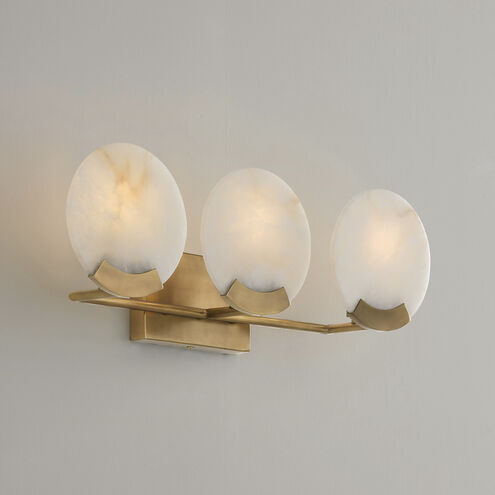 Oriya 3 Light 23.75 inch Aged Brass Vanity Light Wall Light