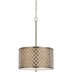 Myrtle 3 Light 18 inch Antiqued Brass Pendant Ceiling Light