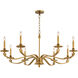 Chantelle 8 Light 40 inch Brushed Brass Chandelier Ceiling Light