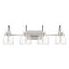 Atmore 4 Light 29 inch Brushed Nickel Bath Light Wall Light