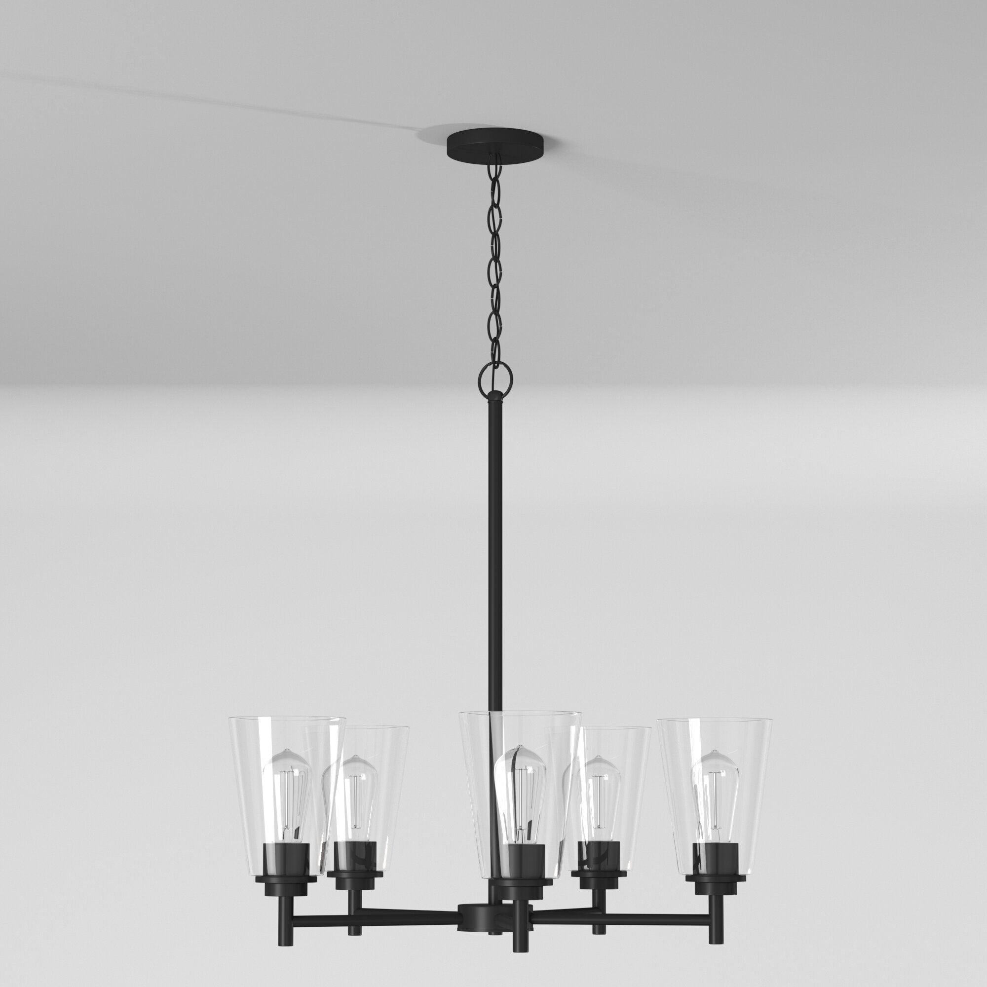 Westin 5 Light 24 inch Matte Black Chandelier Ceiling Light