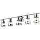 Ethos LED 40 inch Chrome Vanity Wall Light in Clear Glass