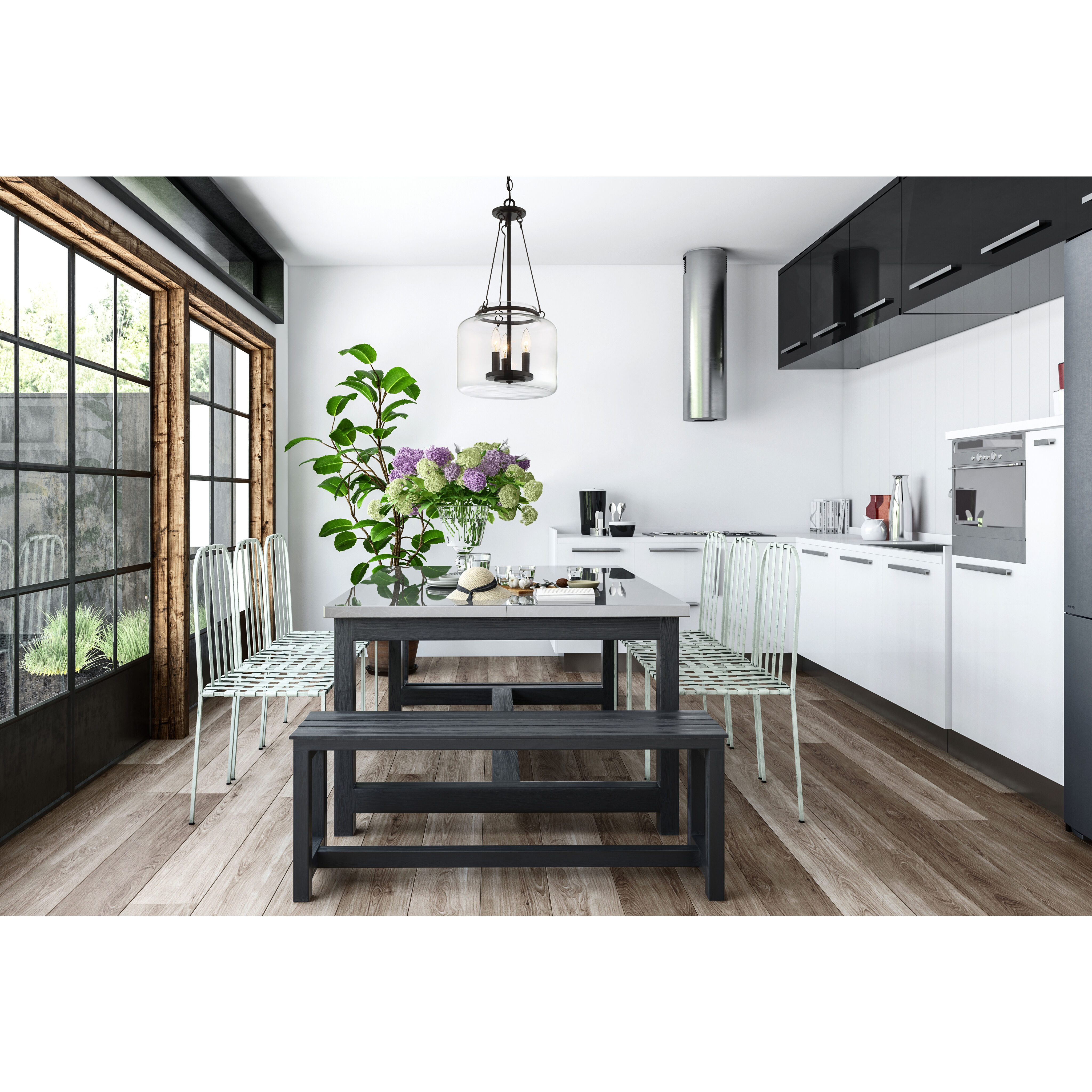 Akron 3 Light 12 inch English Bronze Pendant Ceiling Light, Essentials