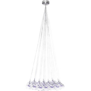 Starburst 37 Light 33 inch Satin Nickel Pendant Ceiling Light in Satin Nickel and Polished Chrome, Clear/Violet