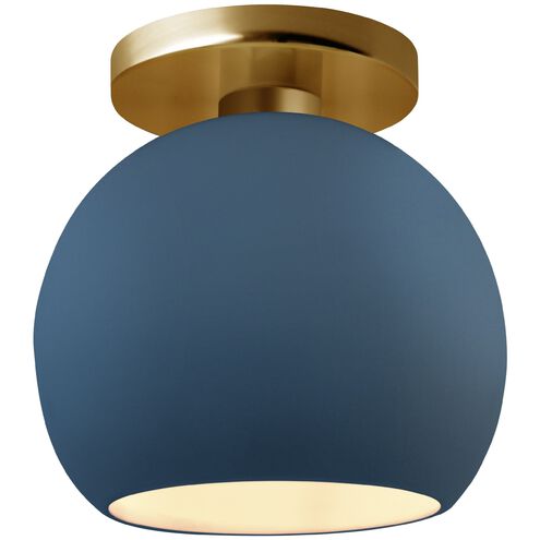 Radiance LED 10 inch Midnight Sky and Matte White and Brushed Brass Semi Flush Ceiling Light