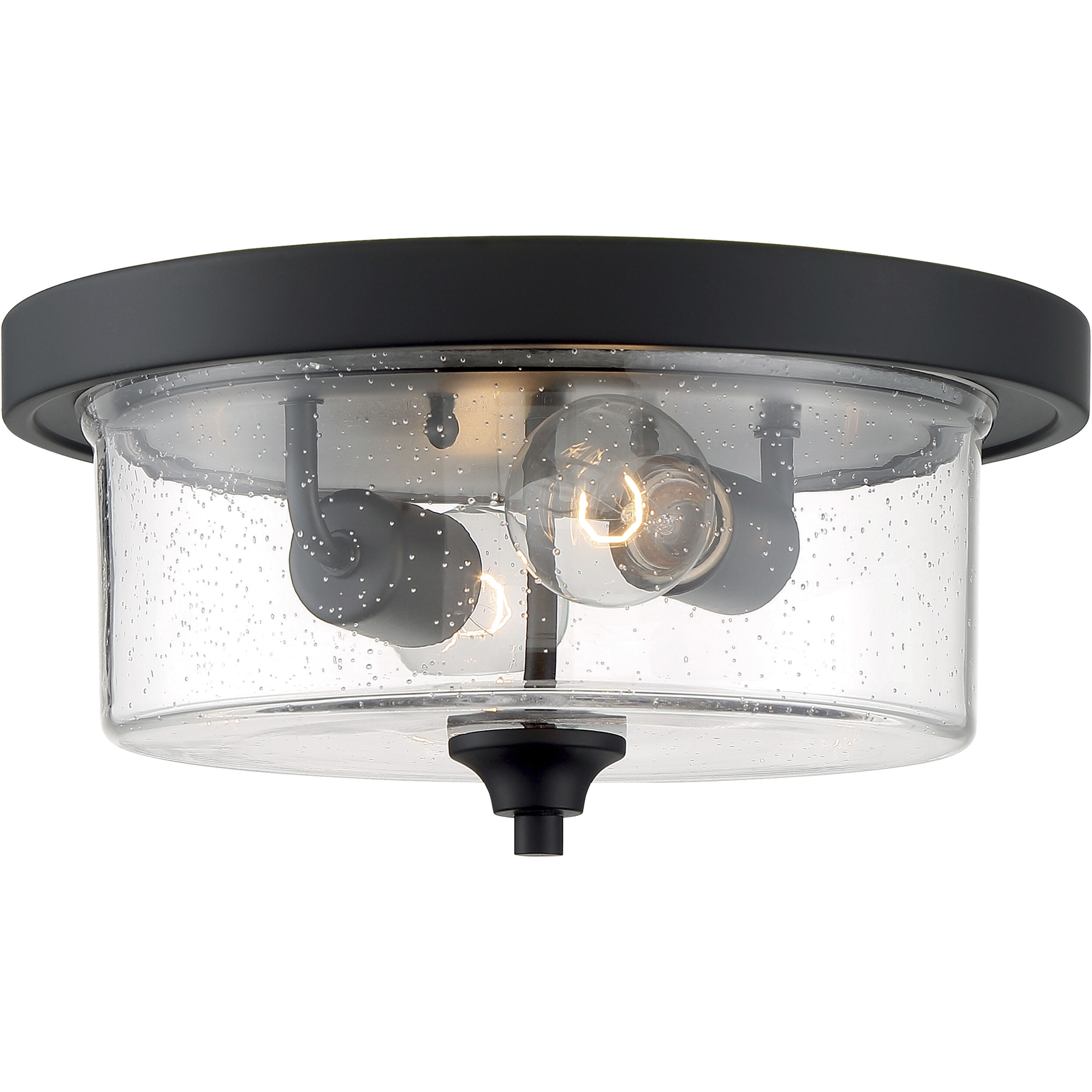 Bransel 2 Light 13 inch Matte Black Flush Mount Fixture Ceiling Light
