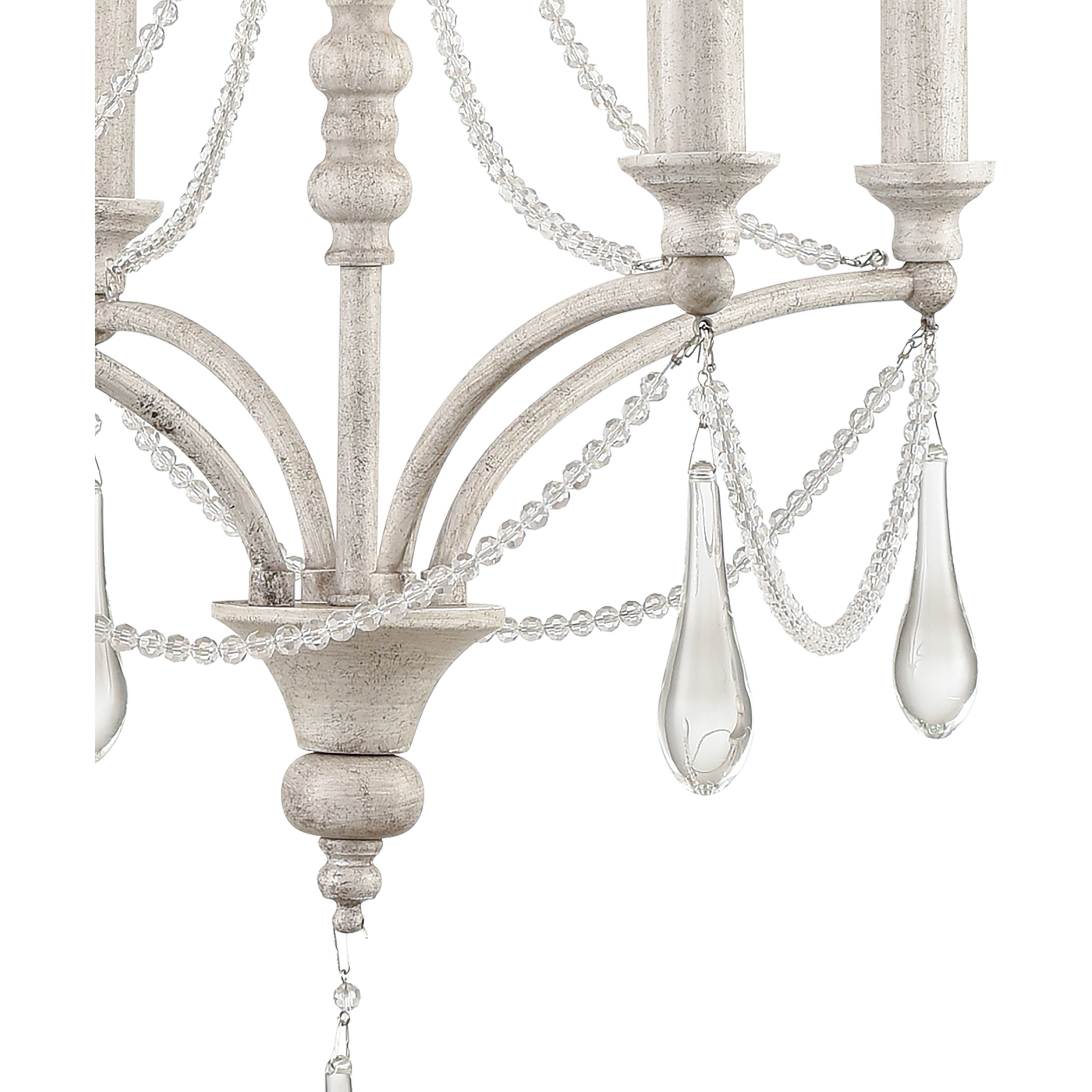 French Parlor 4 Light 16 inch Vintage White with Clear Chandelier Ceiling Light