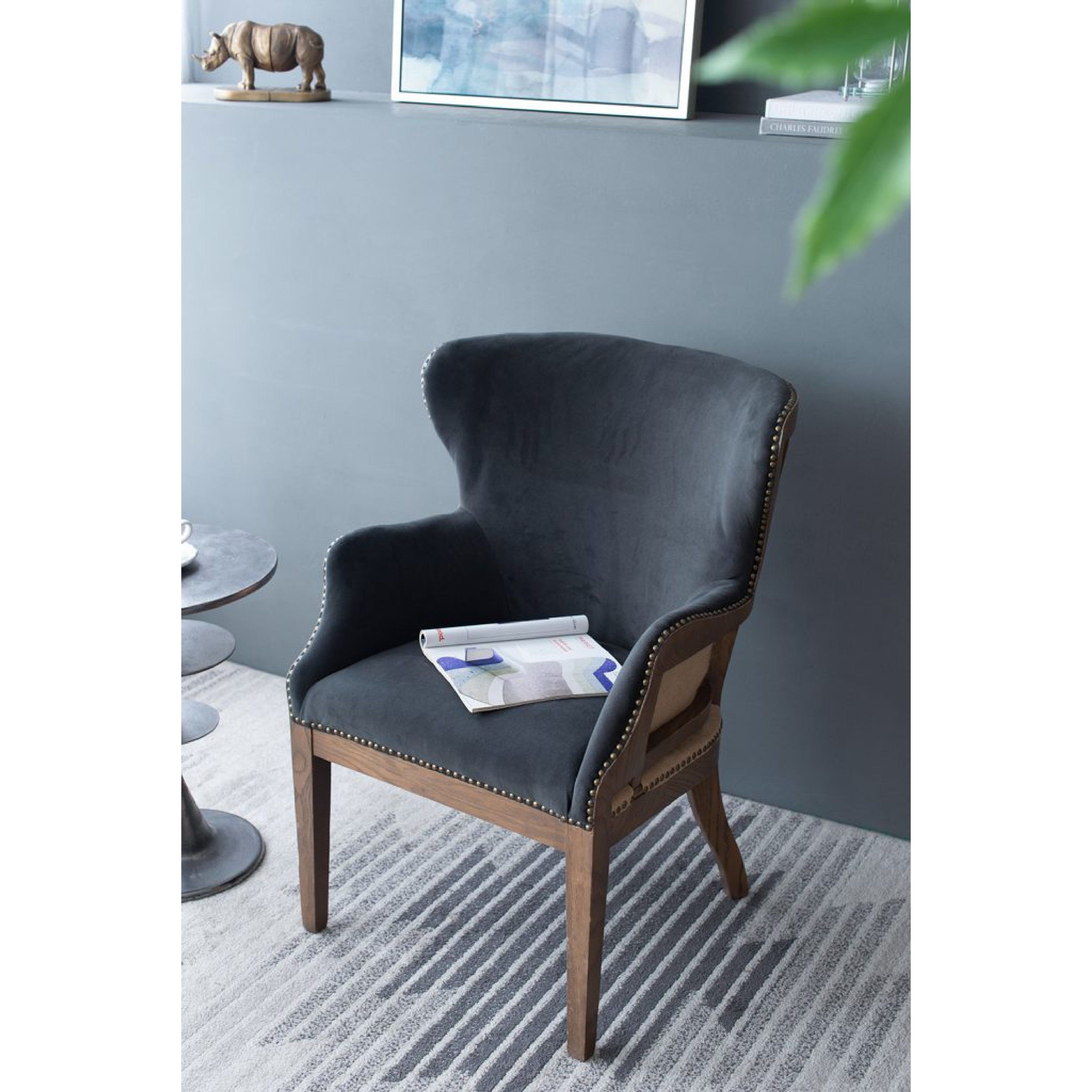 Dugan Dark Grey and Brown Arm Chair