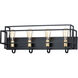 Liner 4 Light 29 inch Black/Satin Brass Bath Vanity Wall Light