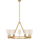 Thomas O'Brien Alpha 12 Light 42 inch Hand-Rubbed Antique Brass Chandelier Ceiling Light in Linen, Grande