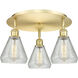 Conesus 3 Light 17.75 inch Satin Gold Flush Mount Ceiling Light