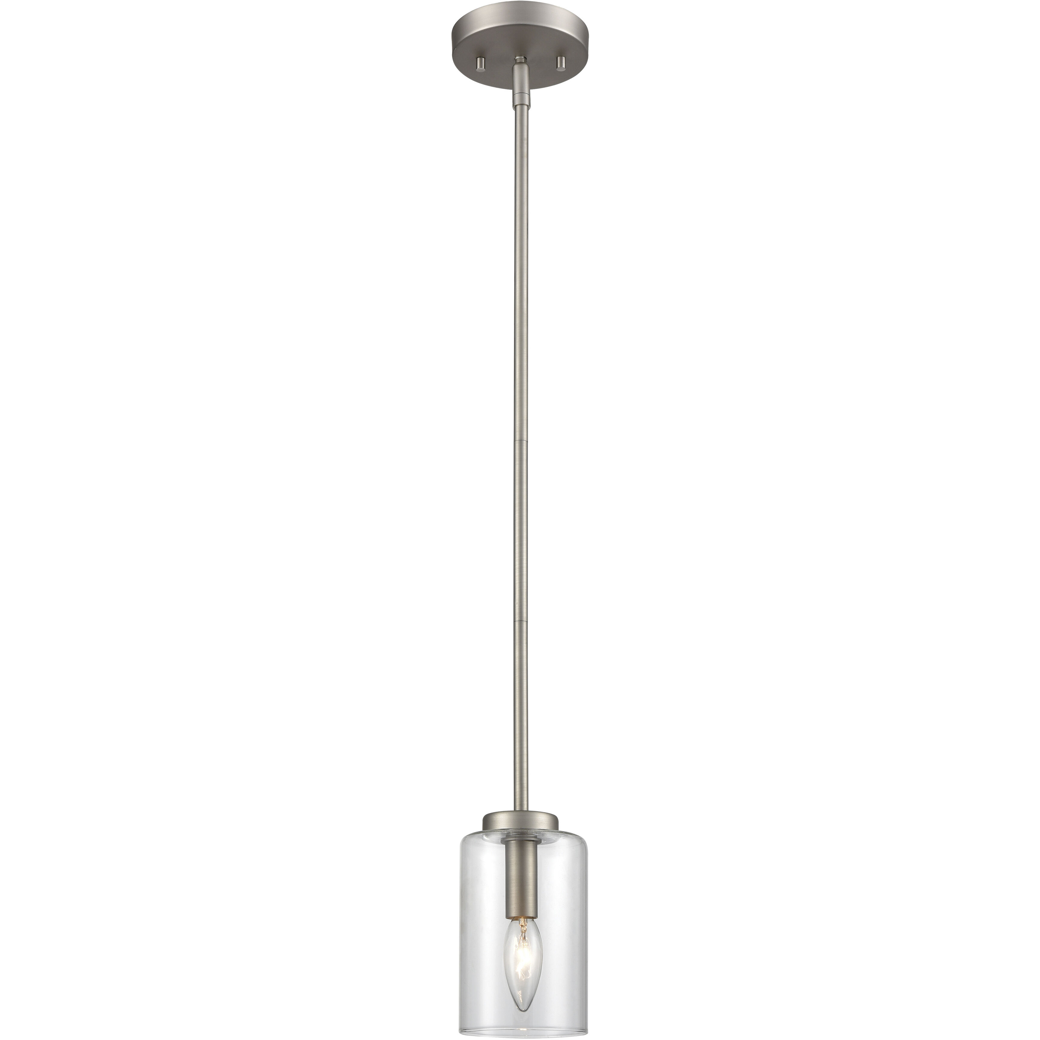 West End 1 Light 4.75 inch Brushed Nickel Mini Pendant Ceiling Light