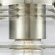 Nouveau Small Oxford 1 Light 8 inch Brushed Satin Nickel Semi-Flush Mount Ceiling Light in Clear Glass, Nouveau