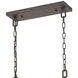 Gardiner 6 Light 42 inch Charcoal with Satin Brass Linear Chandelier Ceiling Light