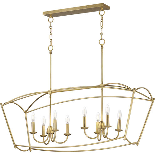 Plumette Linear Pendant Ceiling Light in Gold Leaf