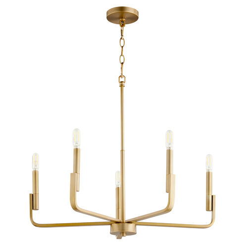 Tempo 6 Light 25 inch Aged Brass Chandelier Ceiling Light