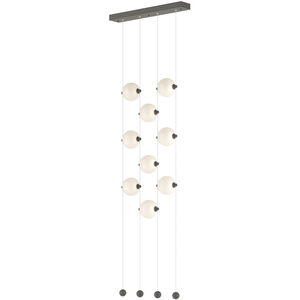Abacus LED 22.3 inch Natural Iron Ceiling-to-Floor Pendant Ceiling Light in Abacus Opal