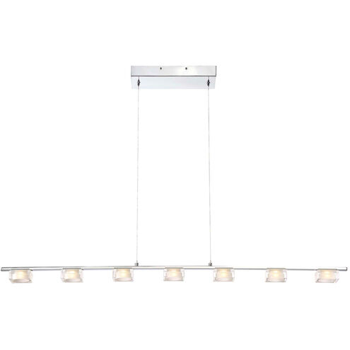 Brooklyn 7 Light 45 inch Chrome Linear Pendant Ceiling Light