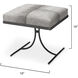 Kai 18 inch Grey Hide & Black Hand Forged Iron Stool