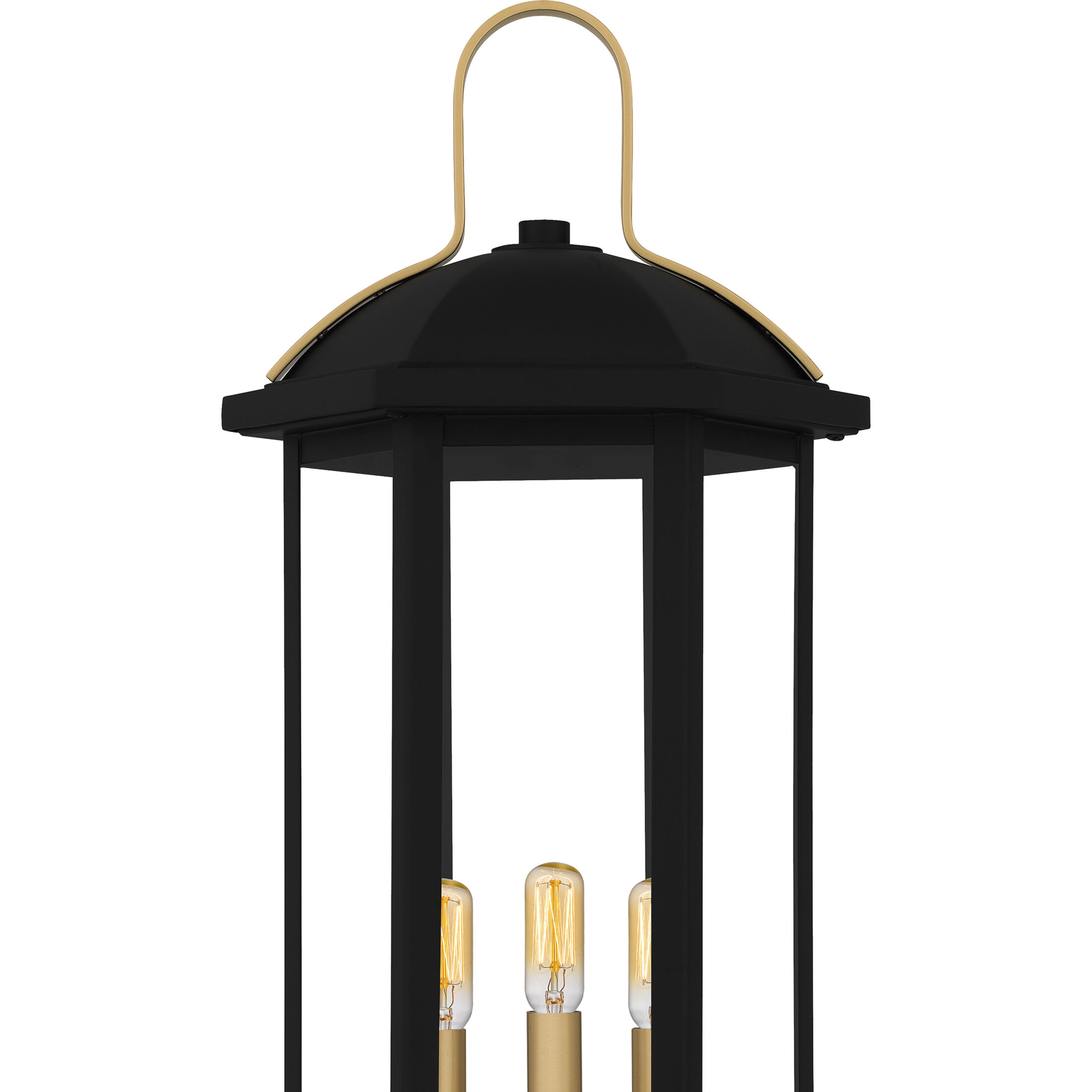 Crestfield 3 Light 28 inch Matte Black Outdoor Post Lantern, Large