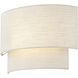Textile Collection 1 Light 14 inch Cream and White ADA Wall Sconce Wall Light in 4" D x 14" W x 10" H, EVOLV