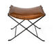 Industrial Chic Melton  Brown Leather Bench