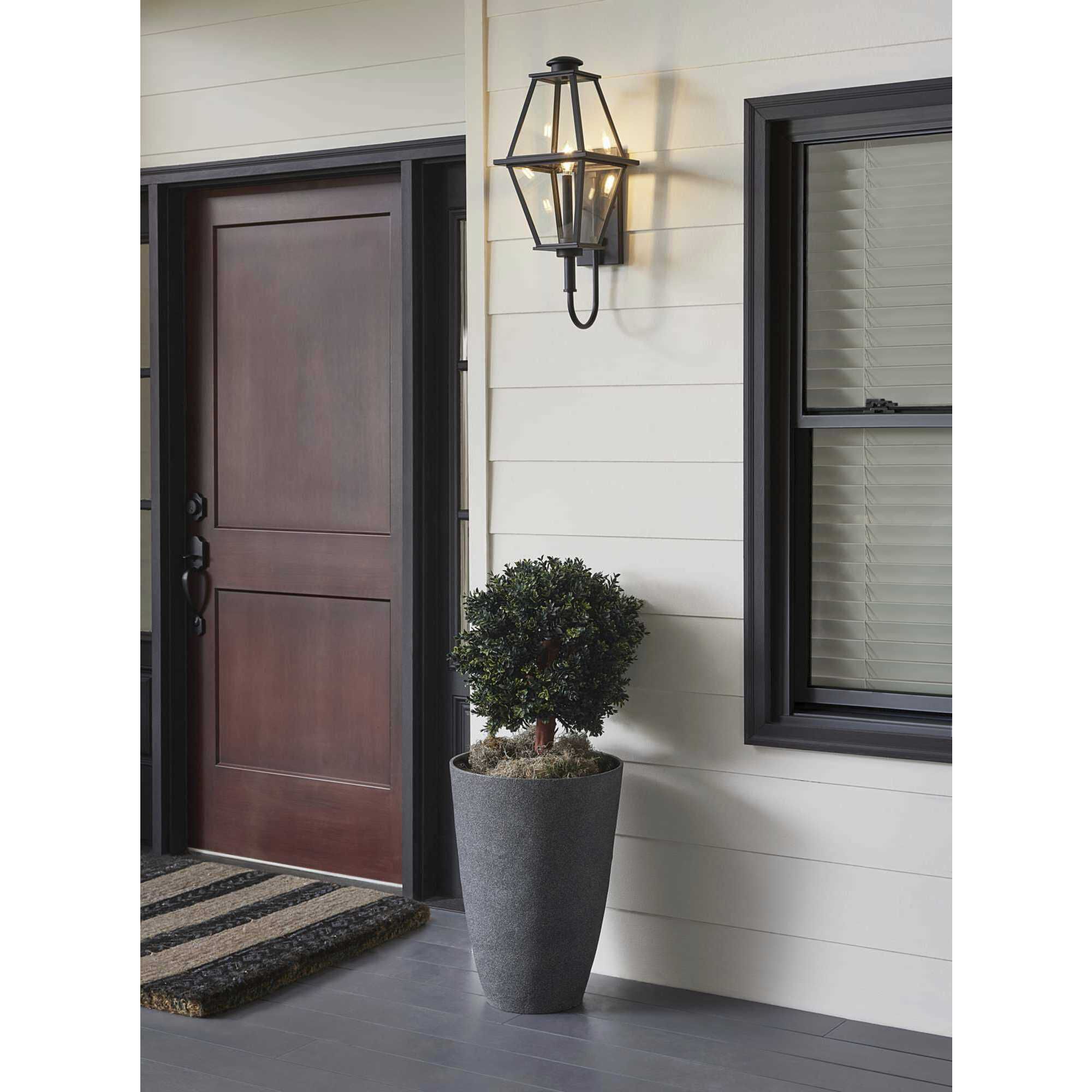 Bradshaw 1 Light 24 inch Textured Black Outdoor Wall Lantern, Design Series