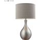 Hammered Chrome 21.5 inch 60 watt Chrome Table Lamp Portable Light in Incandescent