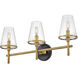 Marten 3 Light 25 inch Heritage Brass Bath Light Wall Light