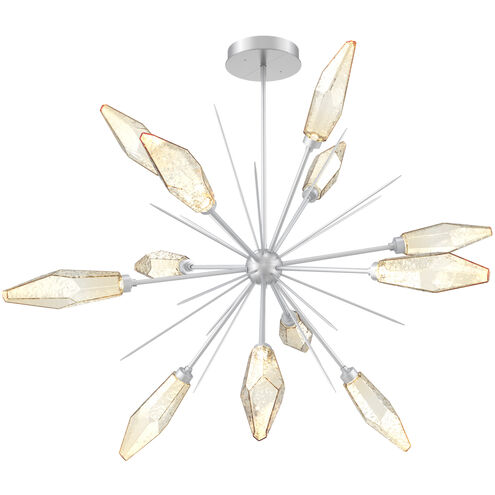 Rock Crystal LED Classic Silver Chandelier Ceiling Light, Starburst