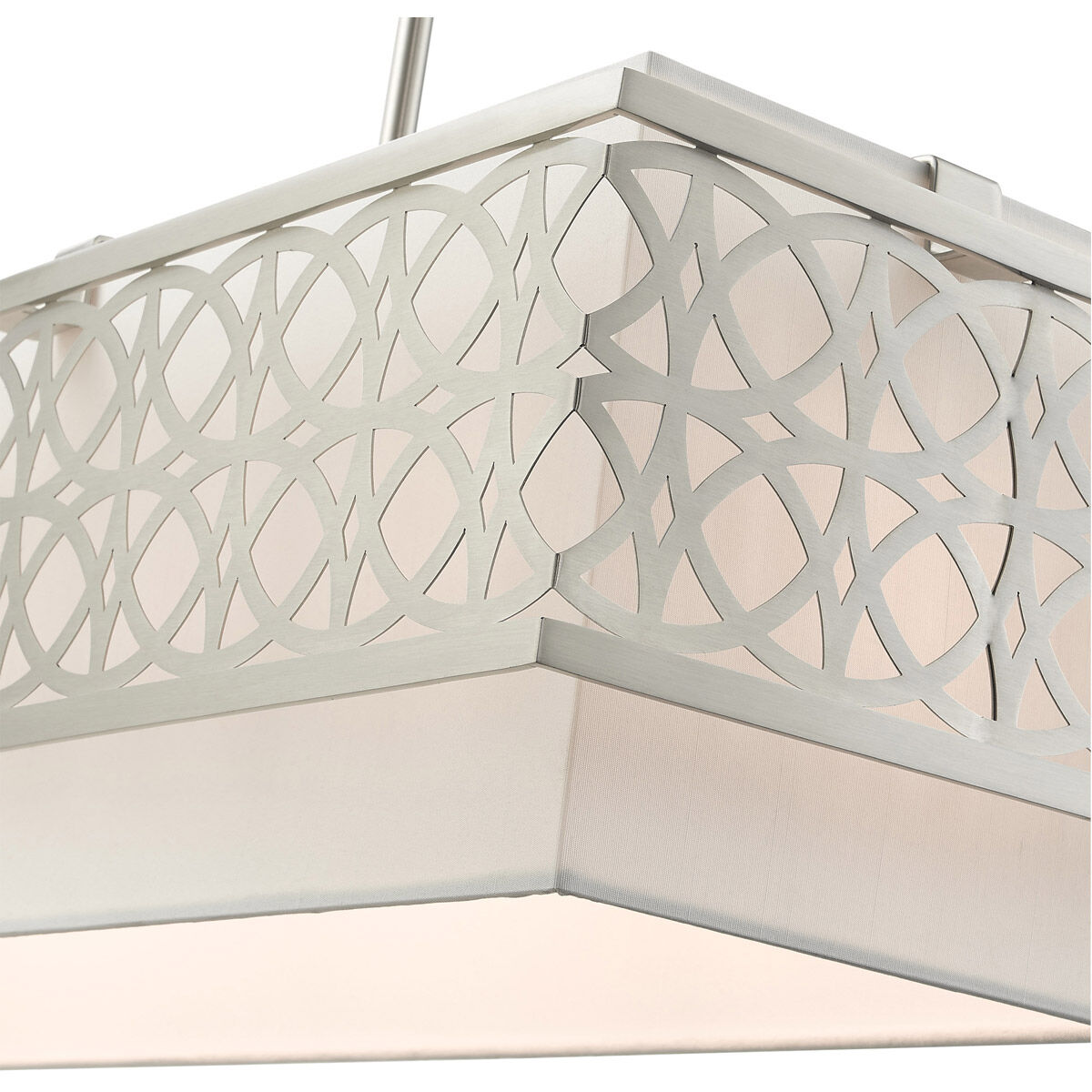 Calinda 6 Light 40 inch Brushed Nickel Linear Chandelier Ceiling Light