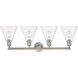 Berkshire 4 Light 35 inch Satin Nickel Bath Vanity Light Wall Light in Clear