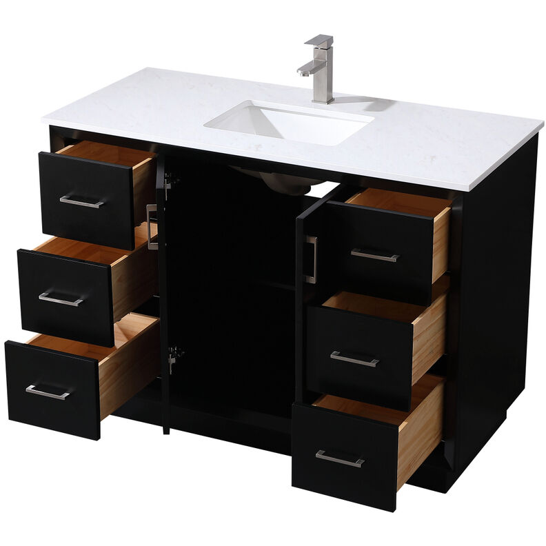 Hayes 48 X 22 X 35 inch Black Vanity Sink Set
