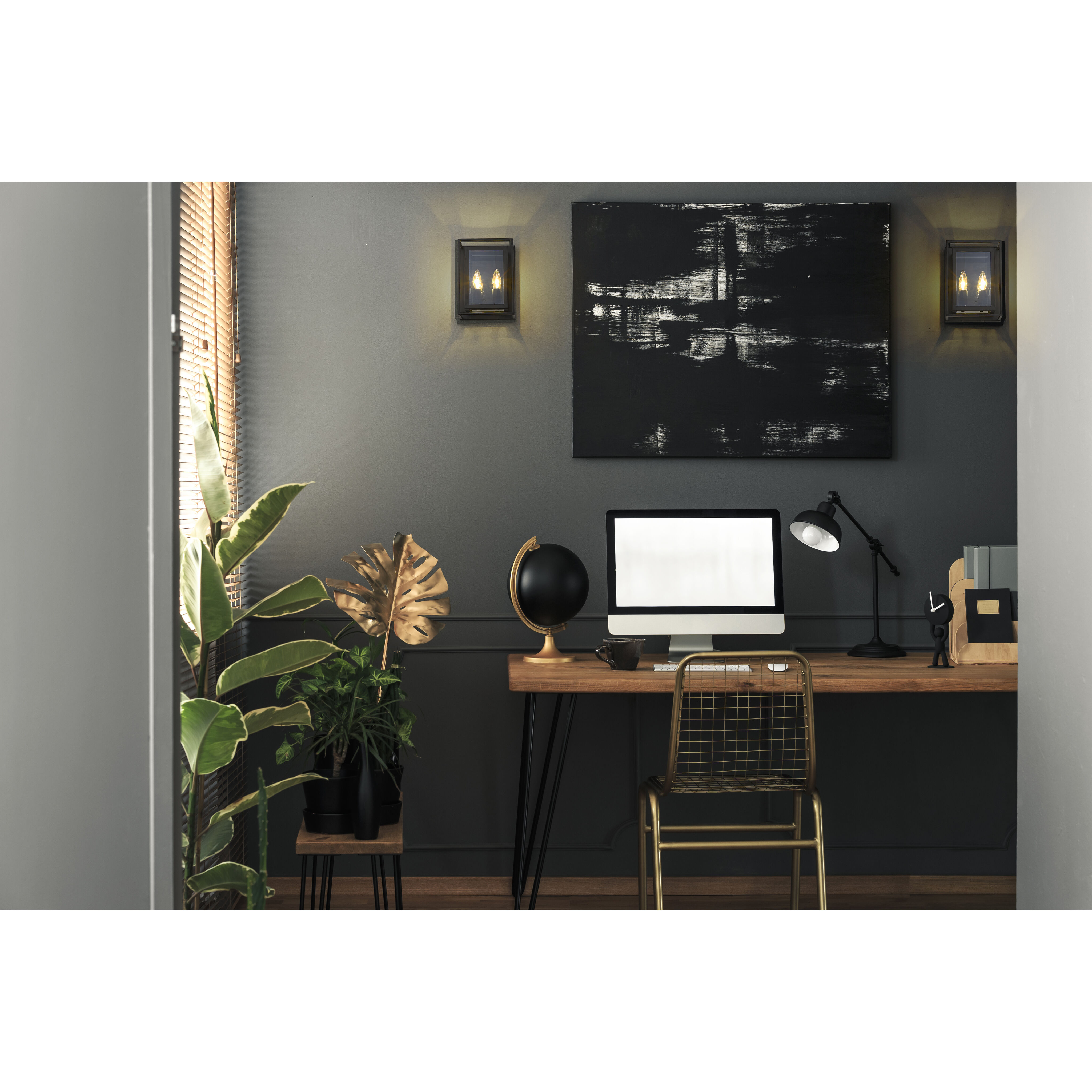 Infinity 2 Light 8.25 inch Misty Charcoal Wall Sconce Wall Light