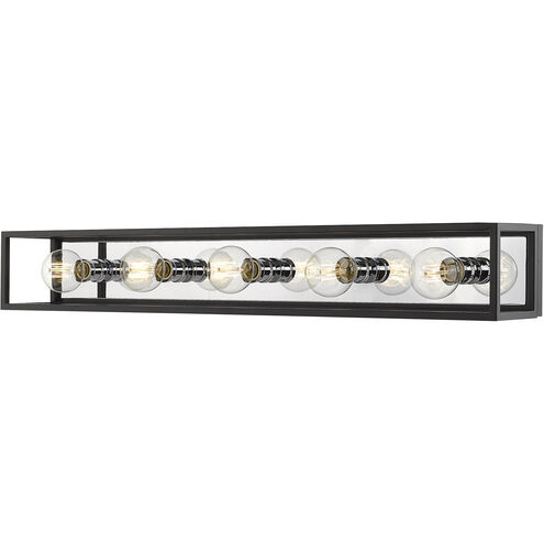 Kube 5 Light 39.5 inch Matte Black and Chrome Vanity Wall Light