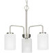 Merry 3 Light 18 inch Brushed Nickel Linear Chandelier Ceiling Light