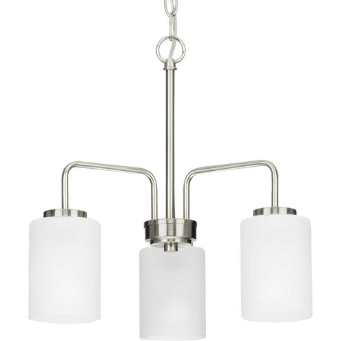 Merry 3 Light 18 inch Brushed Nickel Linear Chandelier Ceiling Light