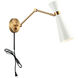 Blaze 1 Light 4 inch White Wall Sconce Wall Light in Aged Gold Brass and White