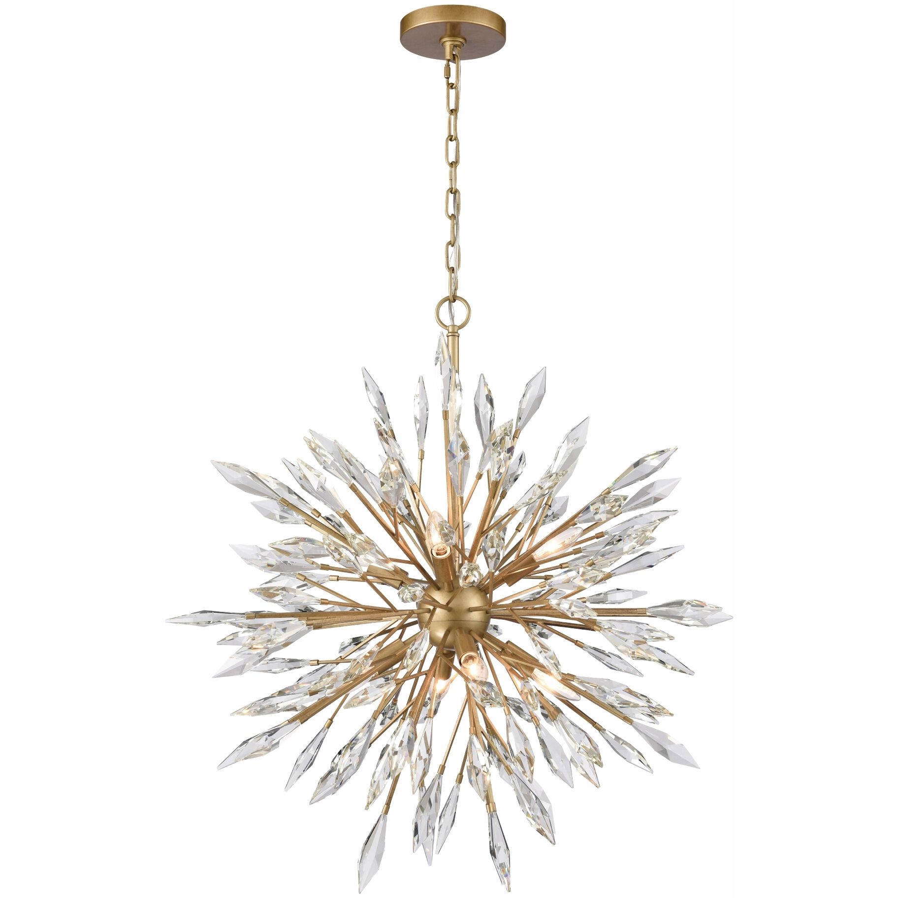 Crystal Fusion 8 Light 30 inch Peruvian Gold Chandelier Ceiling Light