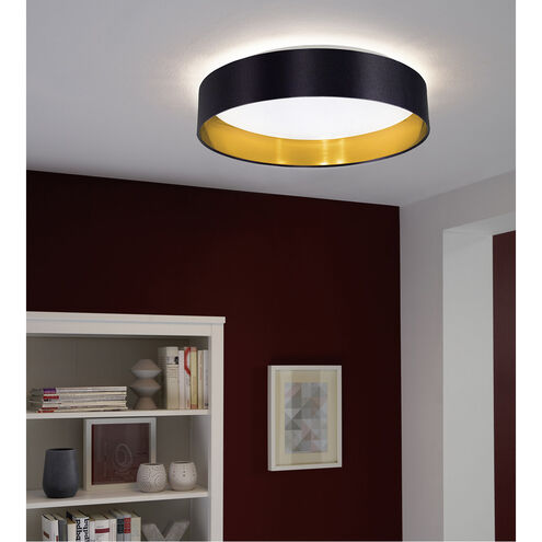 Maserlo LED 16 inch Black and Gold Flush Mount Ceiling Light
