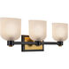 Lyndon LED 24.01 inch Black and Brushed Brass Bathroom Vanity Wall Light