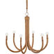 Samsara 6 Light 31.5 inch Saddle Tan Chandelier Ceiling Light, Small