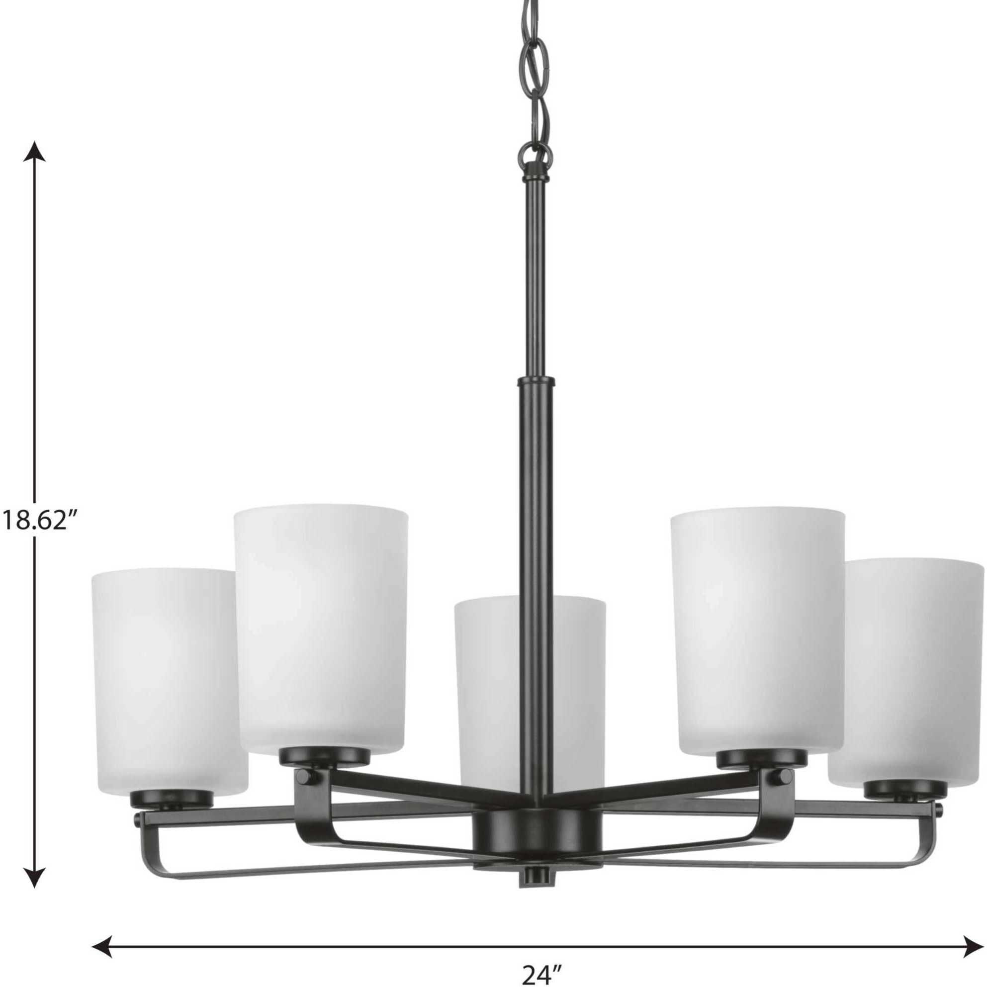 League 5 Light 24 inch Matte Black Chandelier Ceiling Light