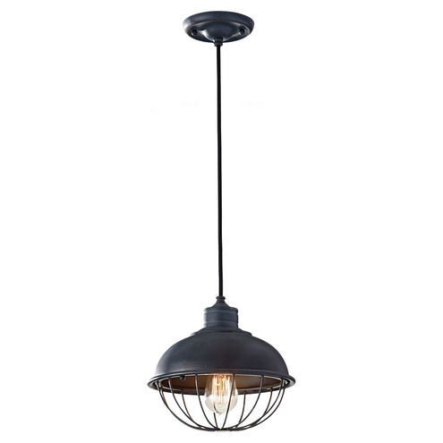 Burke 1 Light 10 inch Antique Forged Iron Pendant Ceiling Light