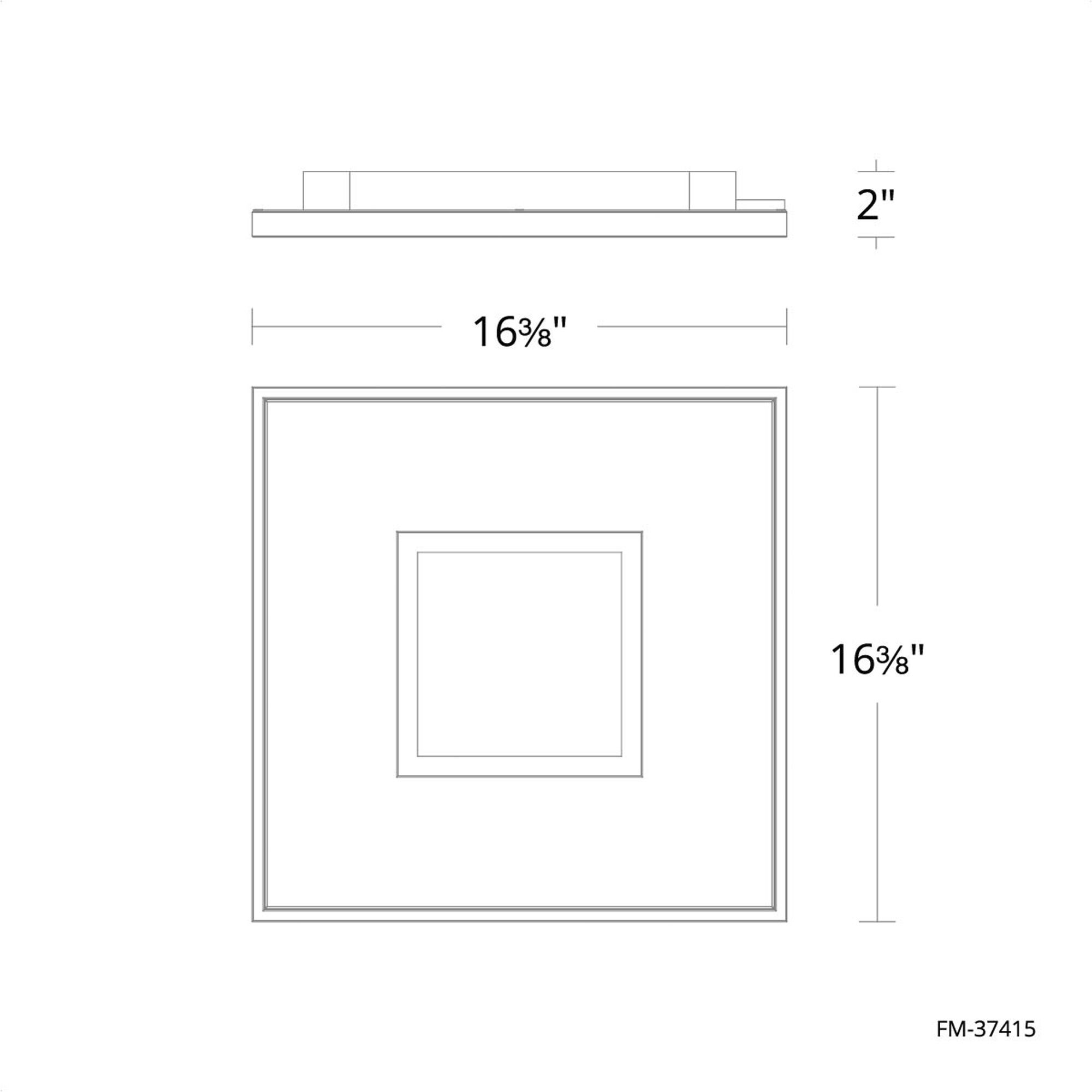 Pinpoint LED 16.38 inch Black Flush Mount Ceiling Light in 3000K, dweLED