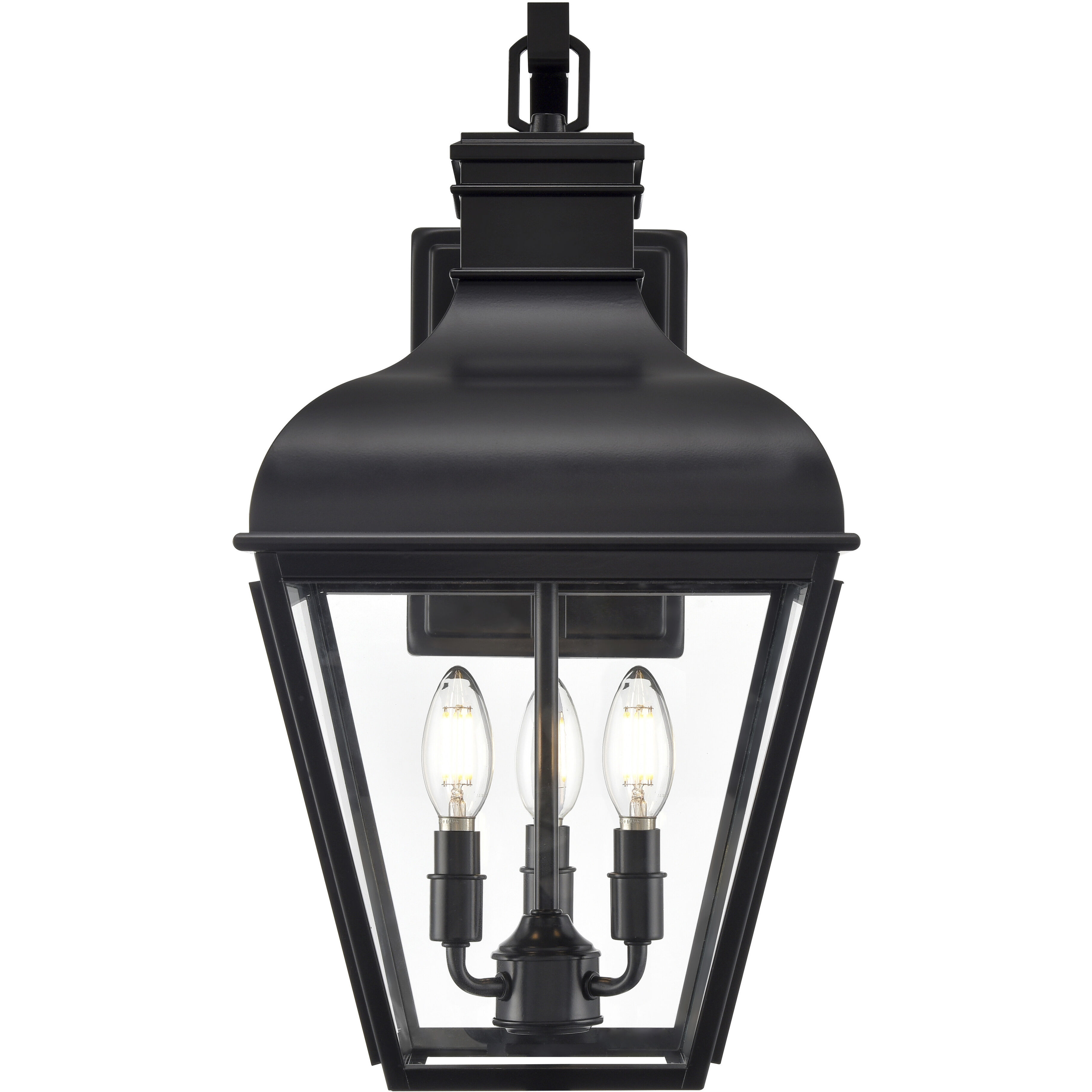 Edenton 3 Light 21.25 inch Matte Black Outdoor Wall Sconce